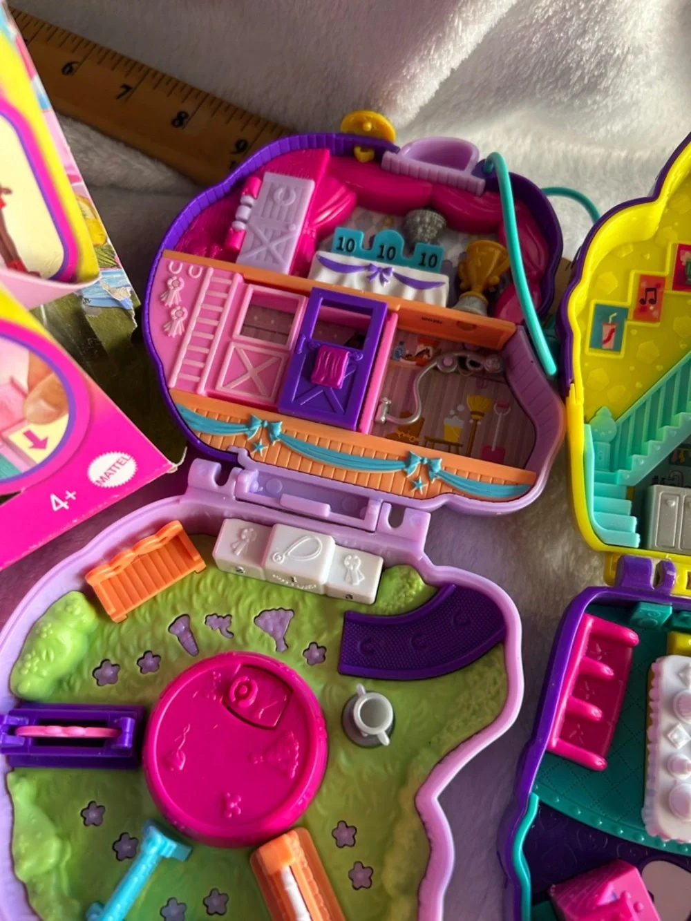 Barbie Mini Playset with doll two Polly pocket lands no dolls and mlp with pony.